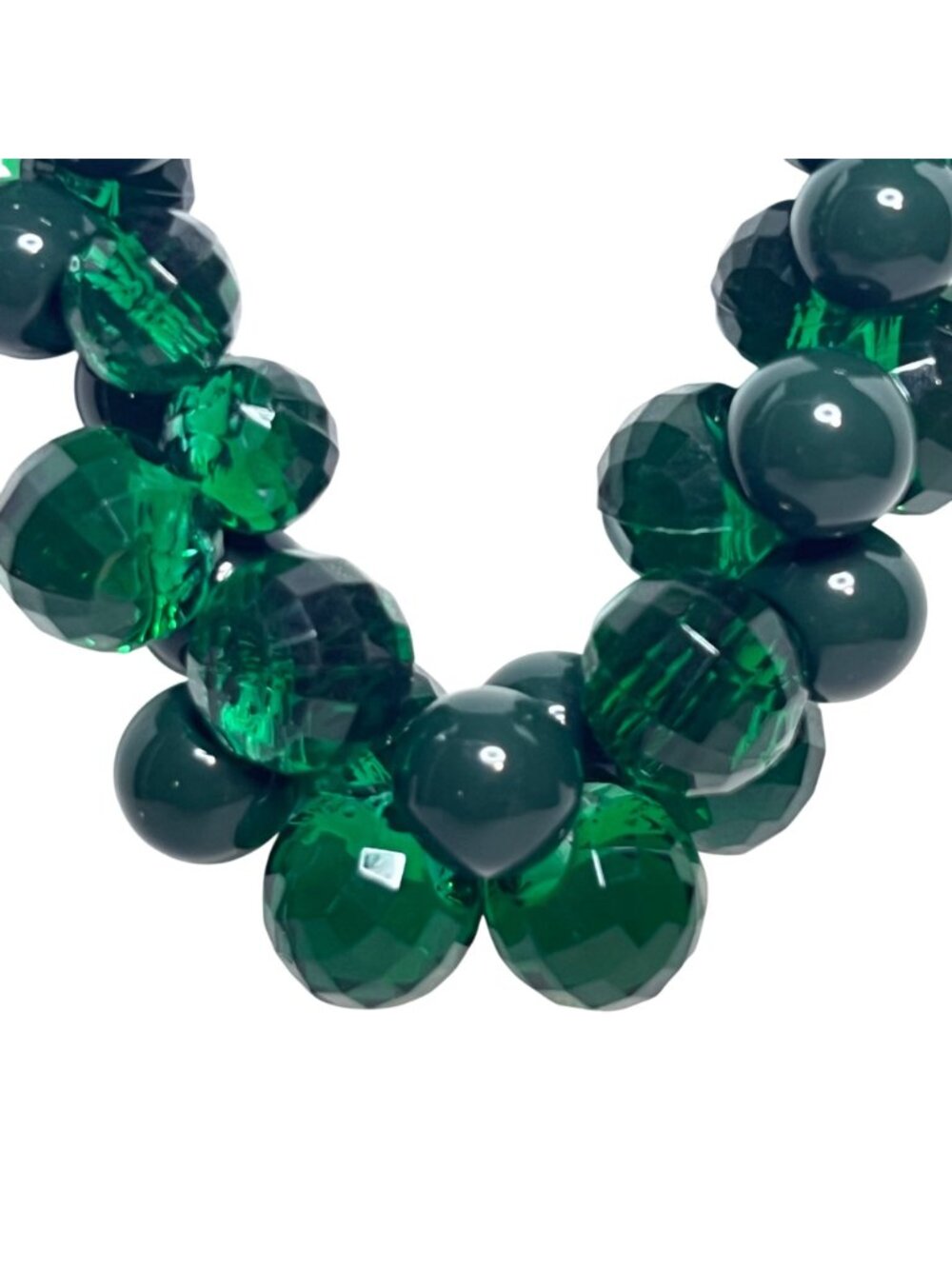 Green Acrylic Beaded Statement Necklace (6399) - Picture 3 of 7